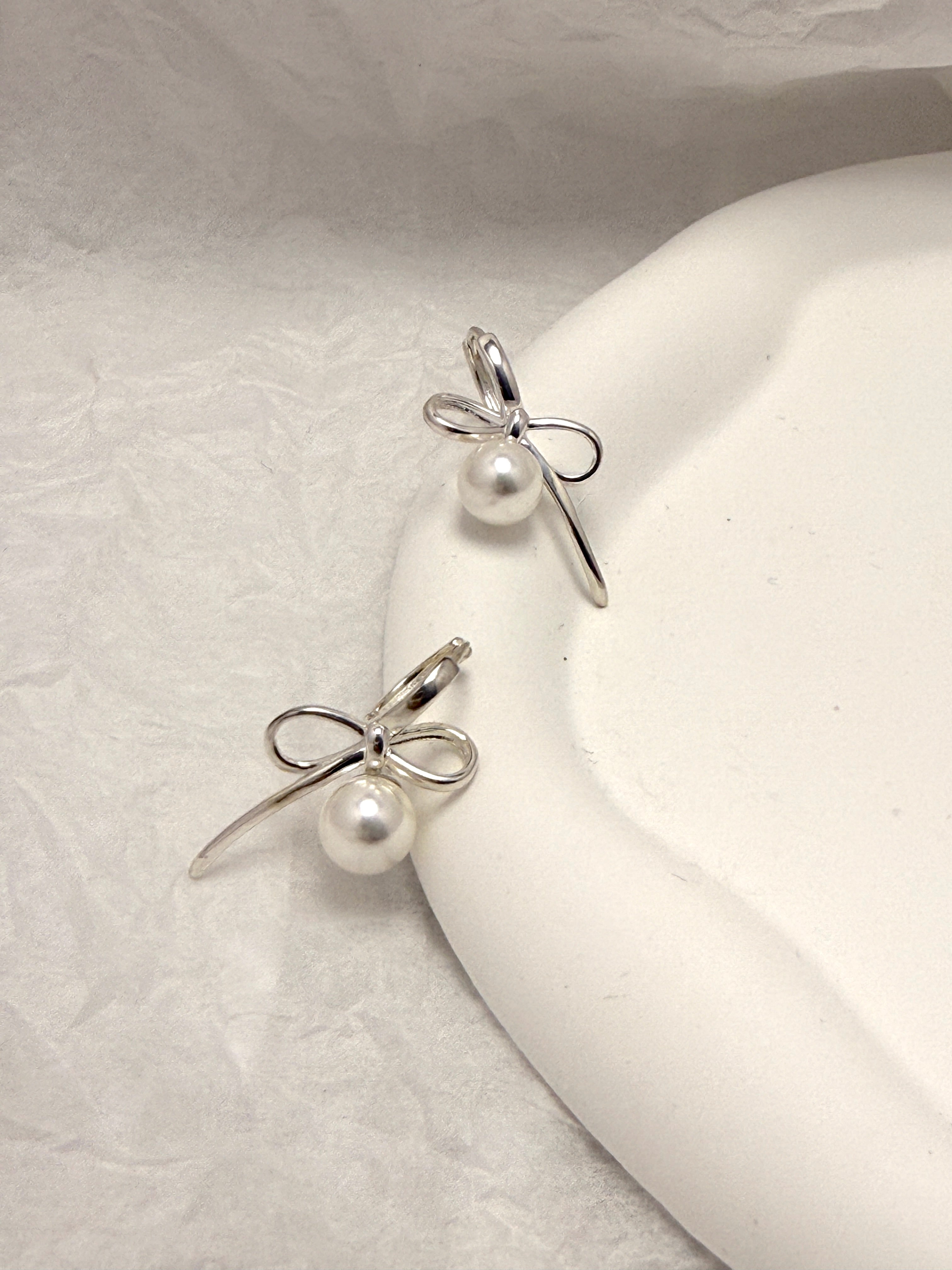 Pearl Bow Earrings