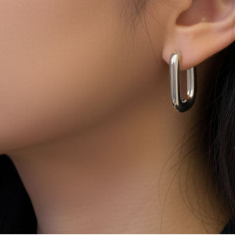 Sculptural Square Hoop