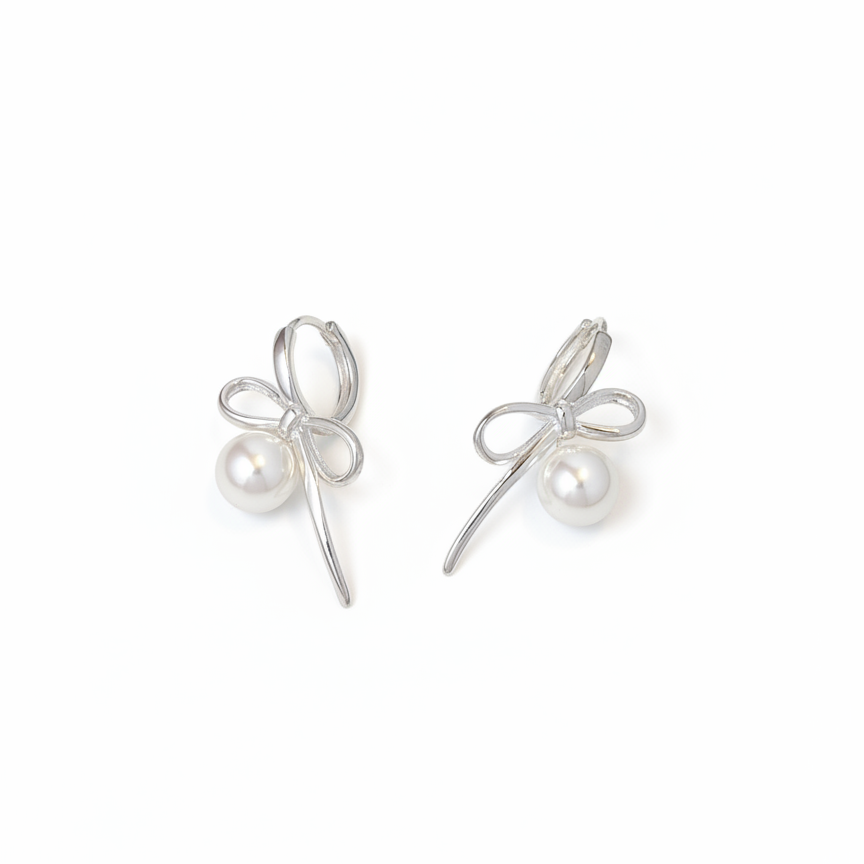 Pearl Bow Earrings