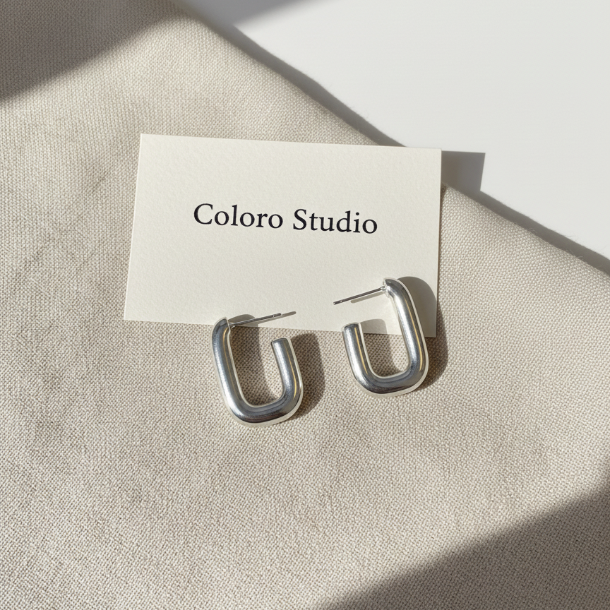 Sculptural Square Hoop