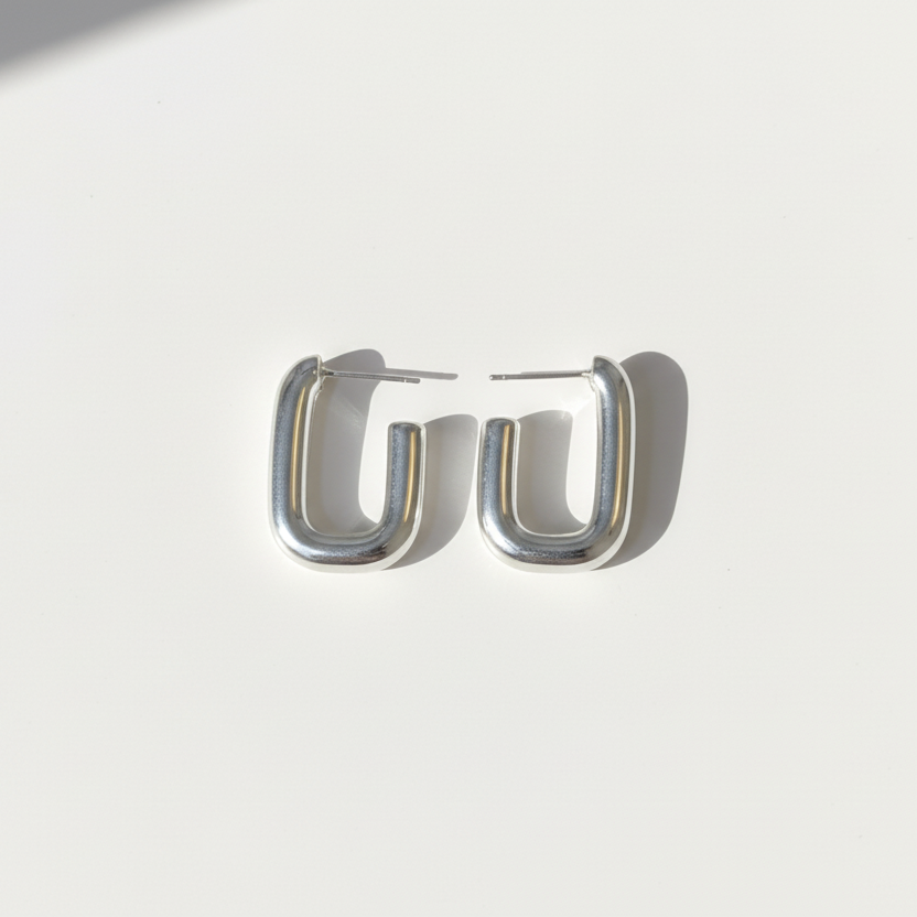 Sculptural Square Hoop