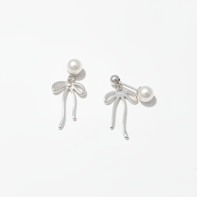 Pearl Ribbon Earrings